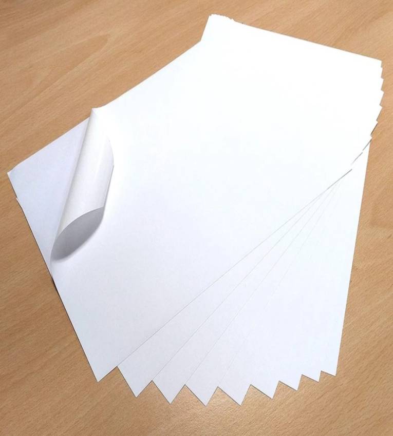 Papier Photo Adhésif , 150 g, 50 Feuilles, Format A4, Compatible avec Toutes les Imprimantes à Jet d'Encre et Laser